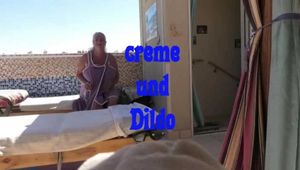 Cream and dildo