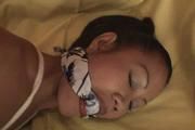 Video: Asian girl Ann Bound, Gagged, Fondled and Ticked on the Couch!