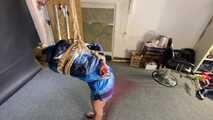 Myxxxy bound, gagged and spanked in a shiny nylon Shorts and Windbreaker