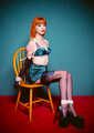 Amber in Vintage Lingerie Chairtied