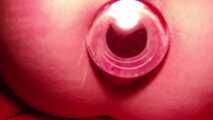 Squirting without end with a glass plug in the ass - extreme squirting
