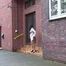 068016 Naughty Ling Takes A Long Arcing Pee From The Office Steps