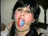 40 Yr OLD HAIRDRESSER CHER IS BALL-GAGGED, DROOLING, HOG-TIED, CLEAVE-GAGGED AND HANDGAGGED (D59-5)