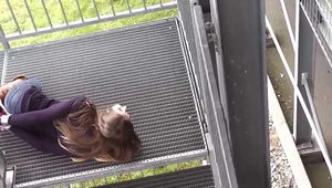 Stella on stairs 2/2
