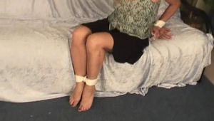 Video: Hot Brandi is tied on the Couch