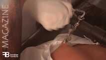 Bondage couch or bench with steel tube neck restraint, very intense! Part 1  😈