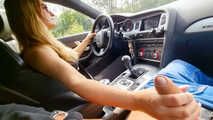 JERKING OFF WHILE DRIVING?! PERVERTED HITCHHIKER CUMLOAD BRAZENLY IN THE CAR!