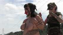 Breast Predicament Bondage Walk Training for Lilith K on the new Training Parcours - Walk two