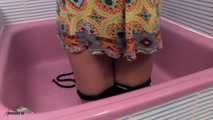 Olga's Tricky Bondage Game In The Shower Tub