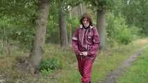 Miss Petra takes a walk in an AGU rain suit and rubber boots (looped version)