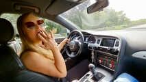 JERKING OFF WHILE DRIVING?! PERVERTED HITCHHIKER CUMLOAD BRAZENLY IN THE CAR!