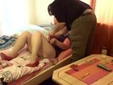Cuffed in bed