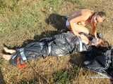 [From archive] Dana & Jenya - Trashbag racing 04
