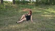 Kristina walking outside