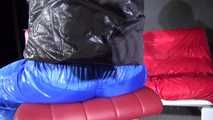 Sexy Pia being tied and gagged on a chair wearing sexy shiny nylon rainwear (Video)
