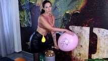 sexy balloon overinflation with the helium bottle