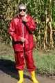Watch Chloe outside wearing her shiny nylon Rainwear