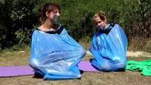 Dana & Ketrin  - Dana joins to her former captive, both are ball tied and trash bag packed (video)