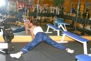 Stella and Leonie in a fitness studio wearing supersexy rainwear (Pics)