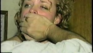 19 YEAR OLD COLLEGE STUDENT IS WRAP TAPE GAGGED, BALL-TIED, DUCT TAPE GAGGED & TIGHTLY HANDGAGGED (D61-4)