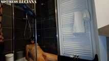 Her wet asshole fucked in the shower
