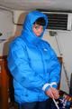 Jill tied and gagged in a down jacket
