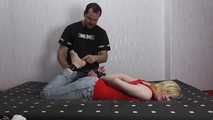 Sarah hogtied and tickled