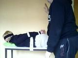 Hogtied on the table
