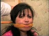 29 Yr OLD FEISTY BBW SHARON GETS MOUTH STUFFED, CLEAVE GAGGED, HOG-TIED, BAREFOOT & TOE-TIED (D63-4)