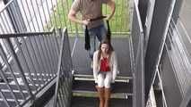 Stella roped hard on stairs 1/2