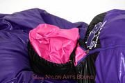 Katharina tied and gagged in rainwear with breath control
