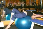 Stella and Leonie in a fitness studio wearing supersexy rainwear (Pics)