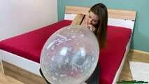 riding and inflating a clear Q24 *just married* with an unexpected pop