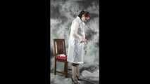 Secretary in raincoat