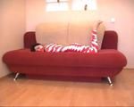 [From archive] Marvita mummified in red and white duct tape (video)