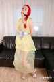 Morrigan - taped in yellow trash bag dress