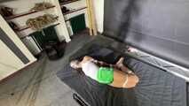 Rachel's Escapechallenge in shiny nylon Shorts. She really tried but I needed to help her three times.
