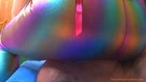 Jane's metalic leggins on the happy face