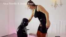 Submissive rubber object embarrassed, utilized, interacted with