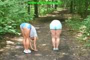 300 Pictures of Michelle and some together with Jill in shiny nylon Shorts from 2005-2008