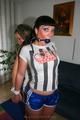 Jill and Petra tied and gagged in shiny shorts