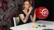 Blow2Pop red "C&A" balloon while smoking