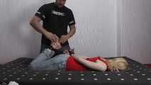 Sarah hogtied and tickled