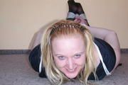 Hogtied in black dress