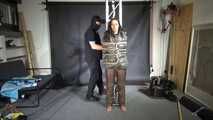 Aiyana bound, gagged and vibed in shiny nylon Downwear
