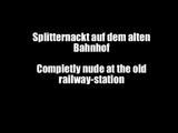 Chris walking nude at the railway station
