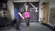 Alice, bound, gagged and vibed in shiny nylon clothes