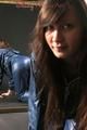 Alina posing in a studio wearing a supersexy blue rainwear combination (Pics)