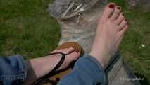 Feet in flip-flops