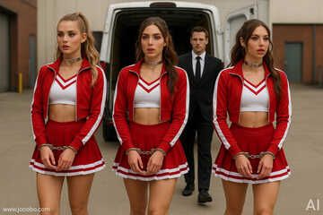 Cheerleader Cuffed For Transport